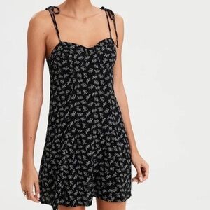 American Eagle Floral Black Dress XS